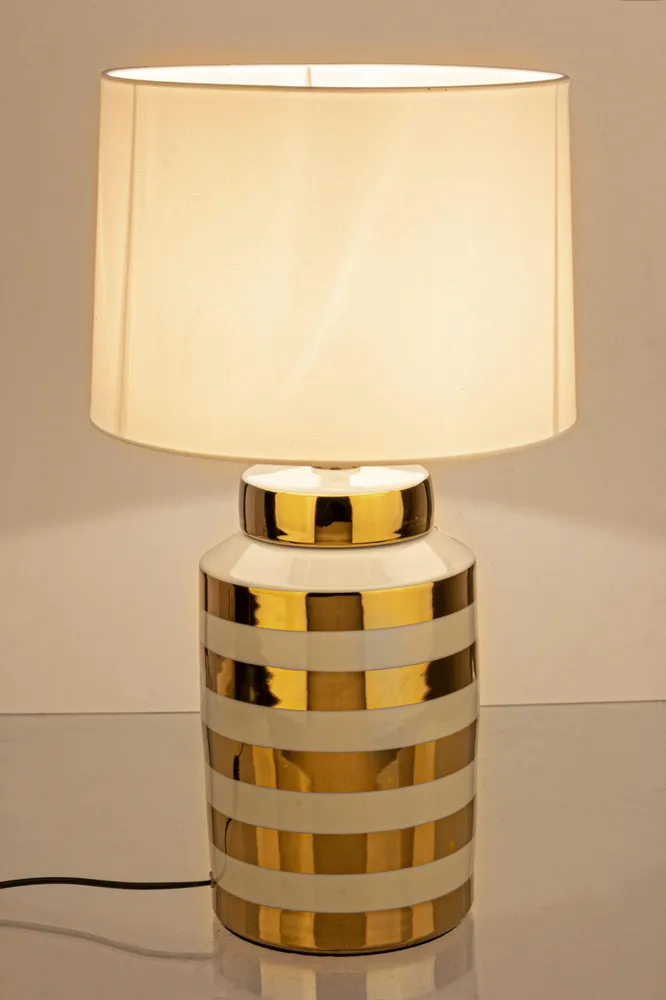 Lampe de table "Miel" en porcelaine et polyester h 63 cm