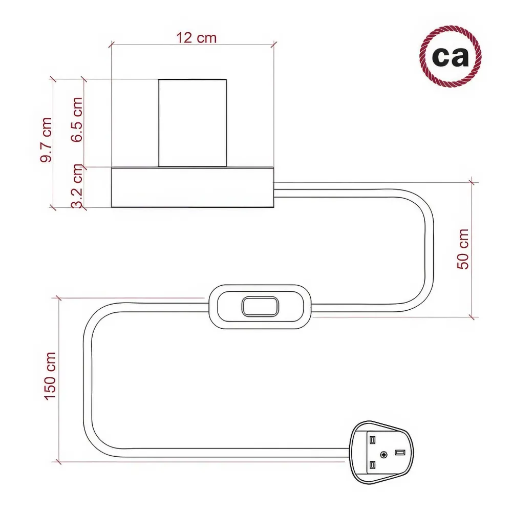 Lampe de table Posaluce Milleluci en bois et fiche UK - Neutre