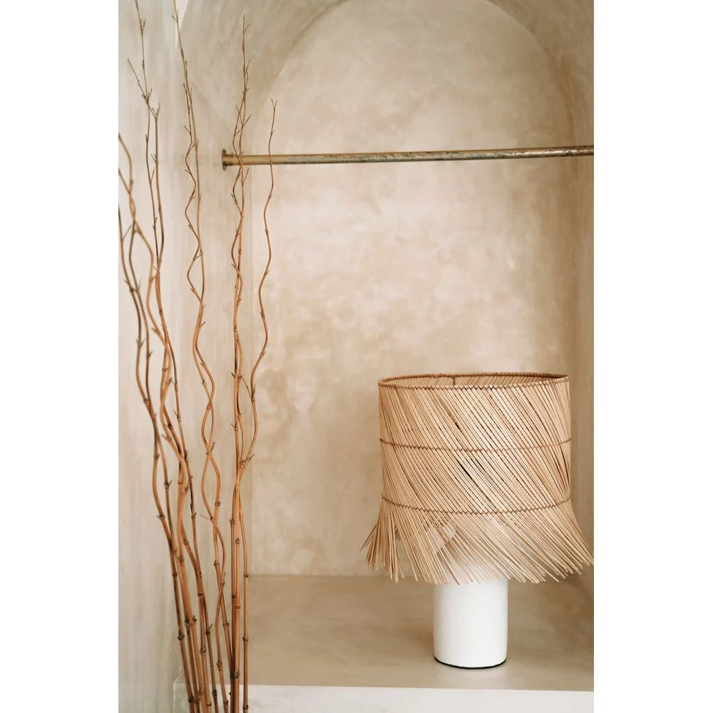 Lampe de table en rotin Bazar Bizarre-Blanc Naturel