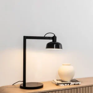 Lampe de table TATAWIN noir verre noir