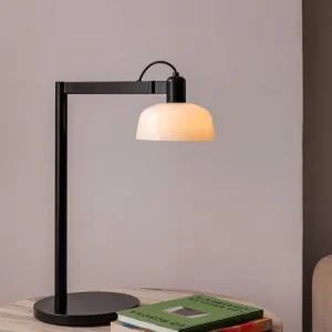 Lampe de table TATAWIN noir verre opale