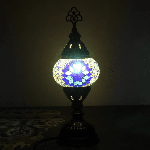 Lampe de table turque avec verre mosaïque - Nº1 Asrak