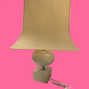 Lampe en travertin par Philippe Barbier