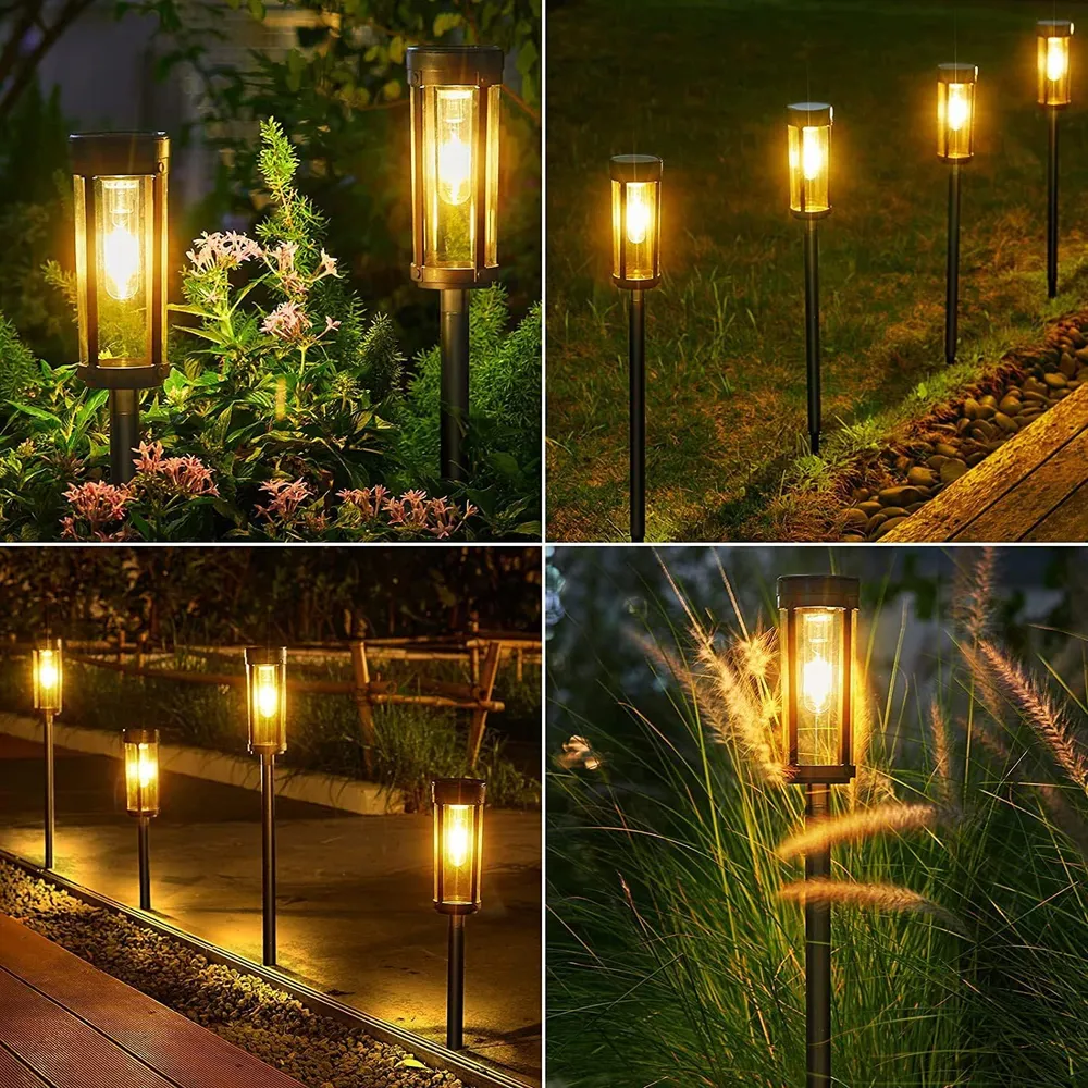 Lampes solaires de jardin modernes avec design d'ampoule