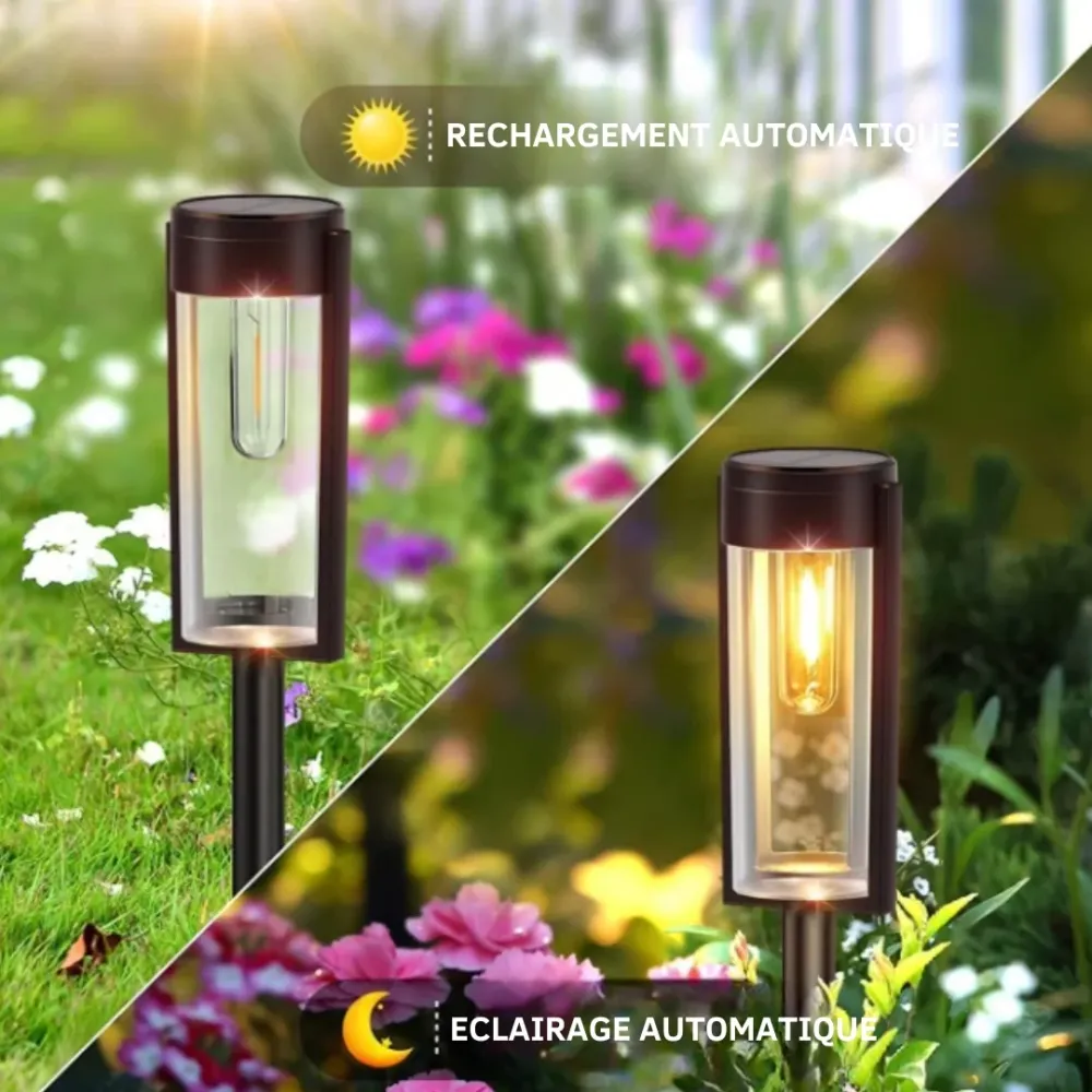 Lampes solaires de jardin modernes avec design d'ampoule