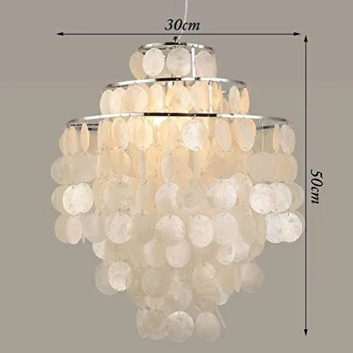 Suspension moderne pour chambre à coucher - Plafonnier en coquillages - Suspension en coquillage de centaines de Capiz - P...