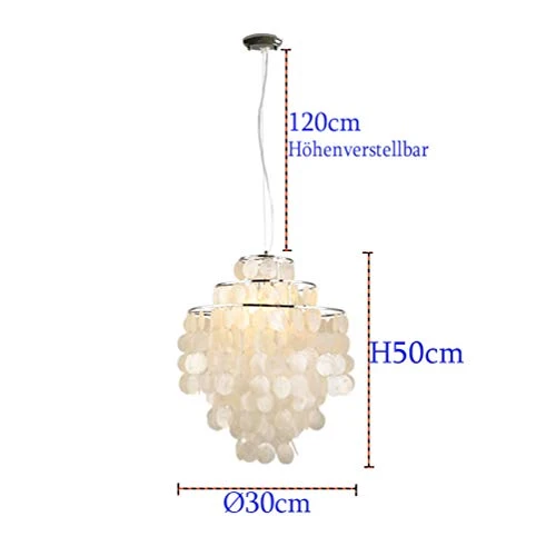 Suspension moderne pour chambre à coucher - Plafonnier en coquillages - Suspension en coquillage de centaines de Capiz - P...