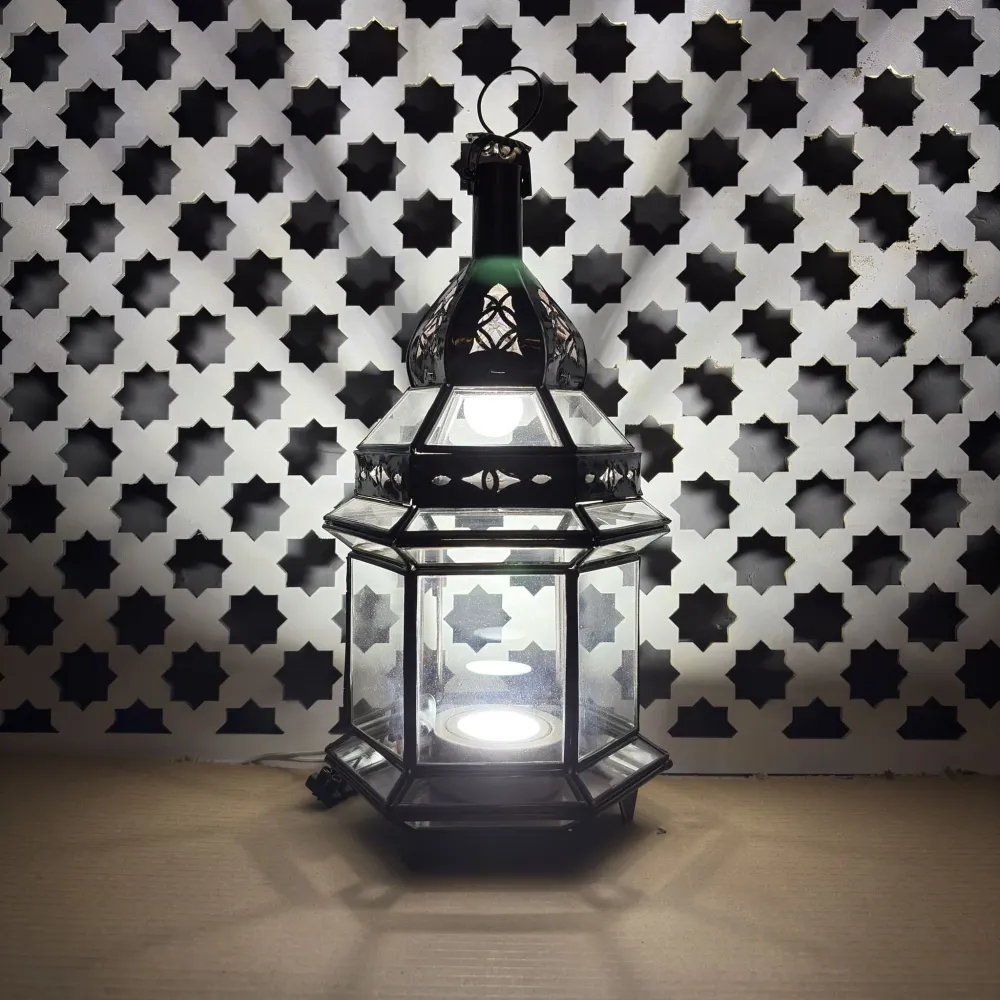 Lanterne arabe hexagonale transparente MS4 37x18ø