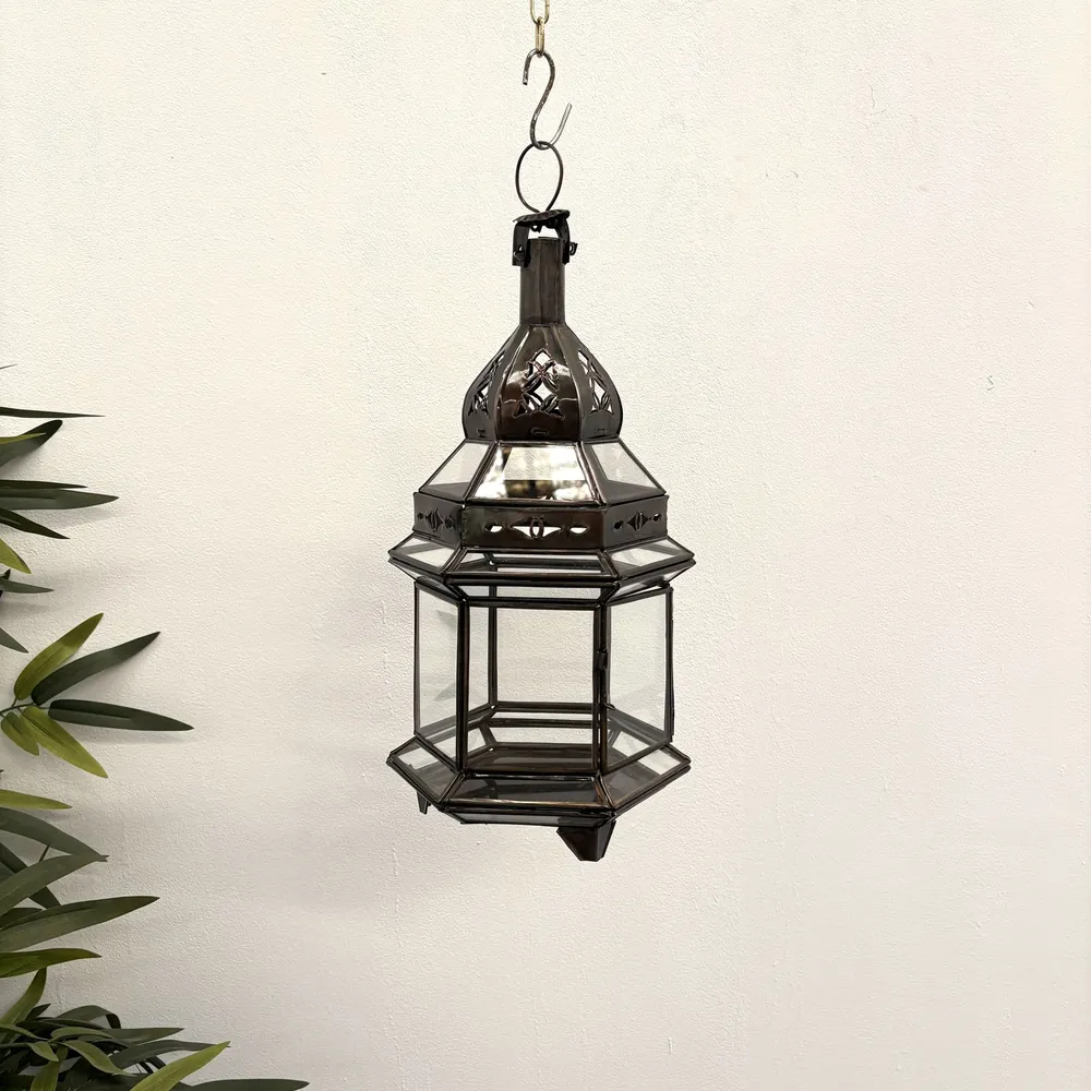Lanterne arabe hexagonale transparente MS4 37x18ø