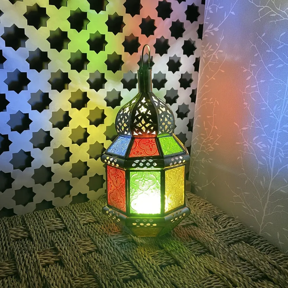 Lanterne arabe octogonale en laiton 27 cm | Lampes Arabes