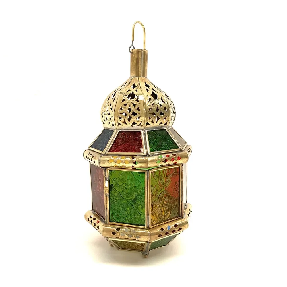 Lanterne arabe octogonale en laiton 27 cm | Lampes Arabes
