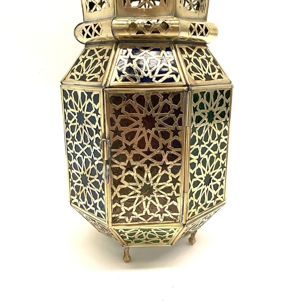 Lanterne arabe octogonale en laiton 38 cm | Lampes Arabes