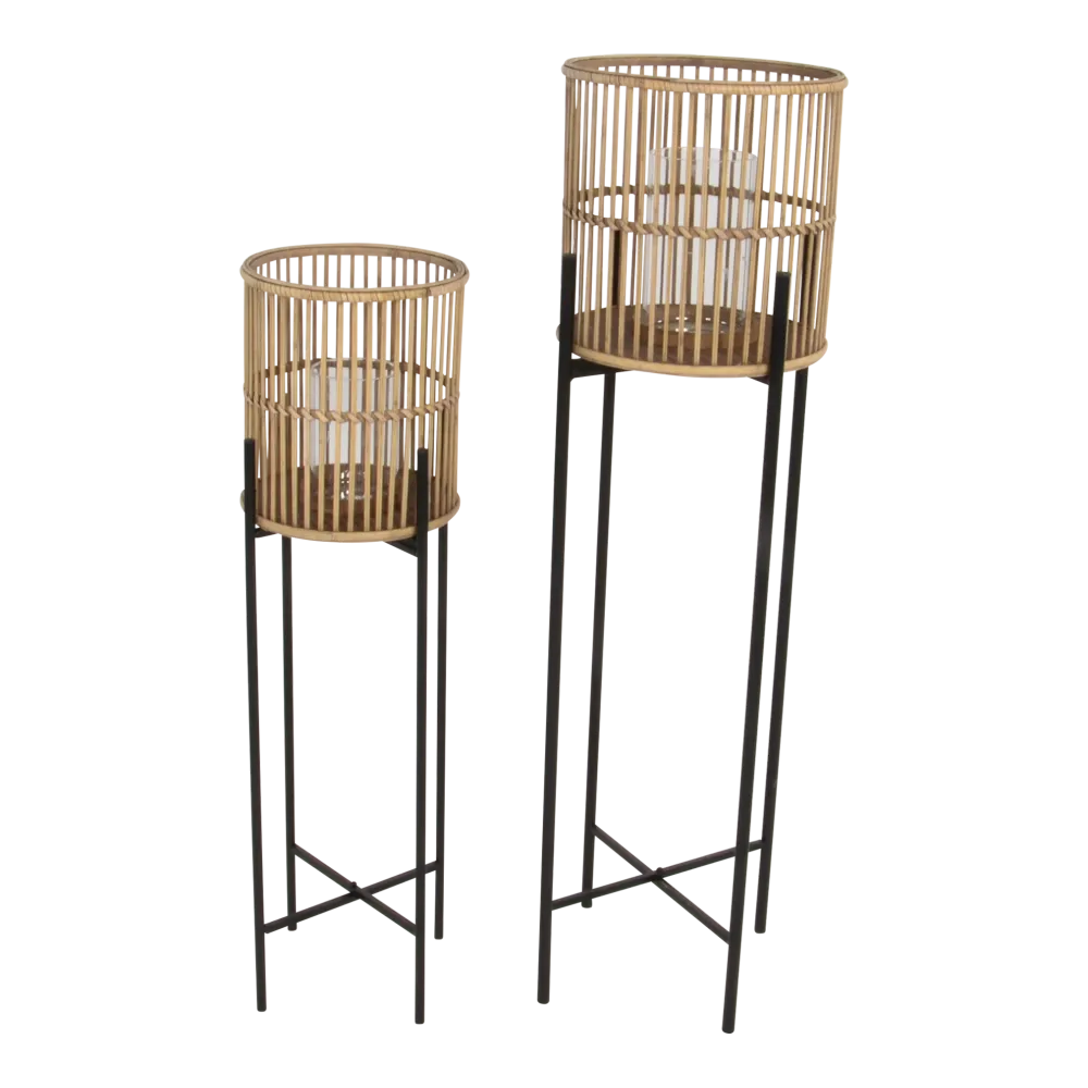 Lanterne sur pied Anchi naturel, S/2