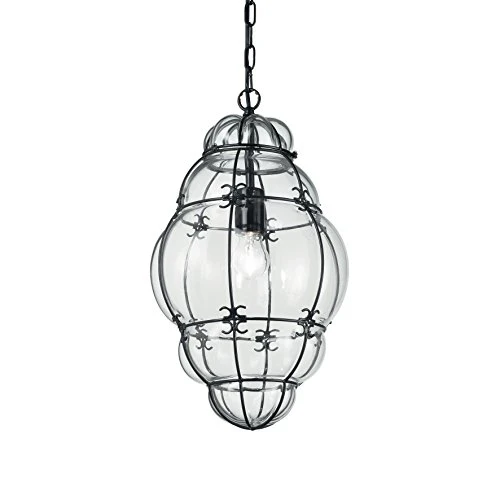 Ideal Lux Lampe à suspension amphore SP1 BIG Noir Monture en métal L'Aquila Design Arredamenti