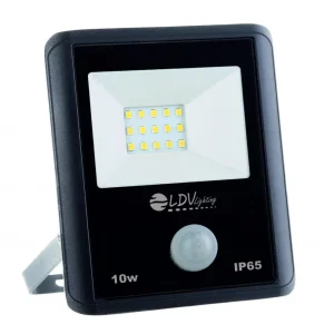 LDV SMD LED Projector 10w 900lm 120º 3000K IP65 BLACK W/SENSOR