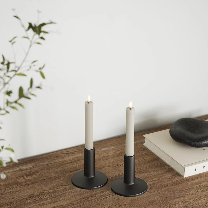 LED Bougie chandelier 2 pcs, Ø 2 x 15 cm Sable