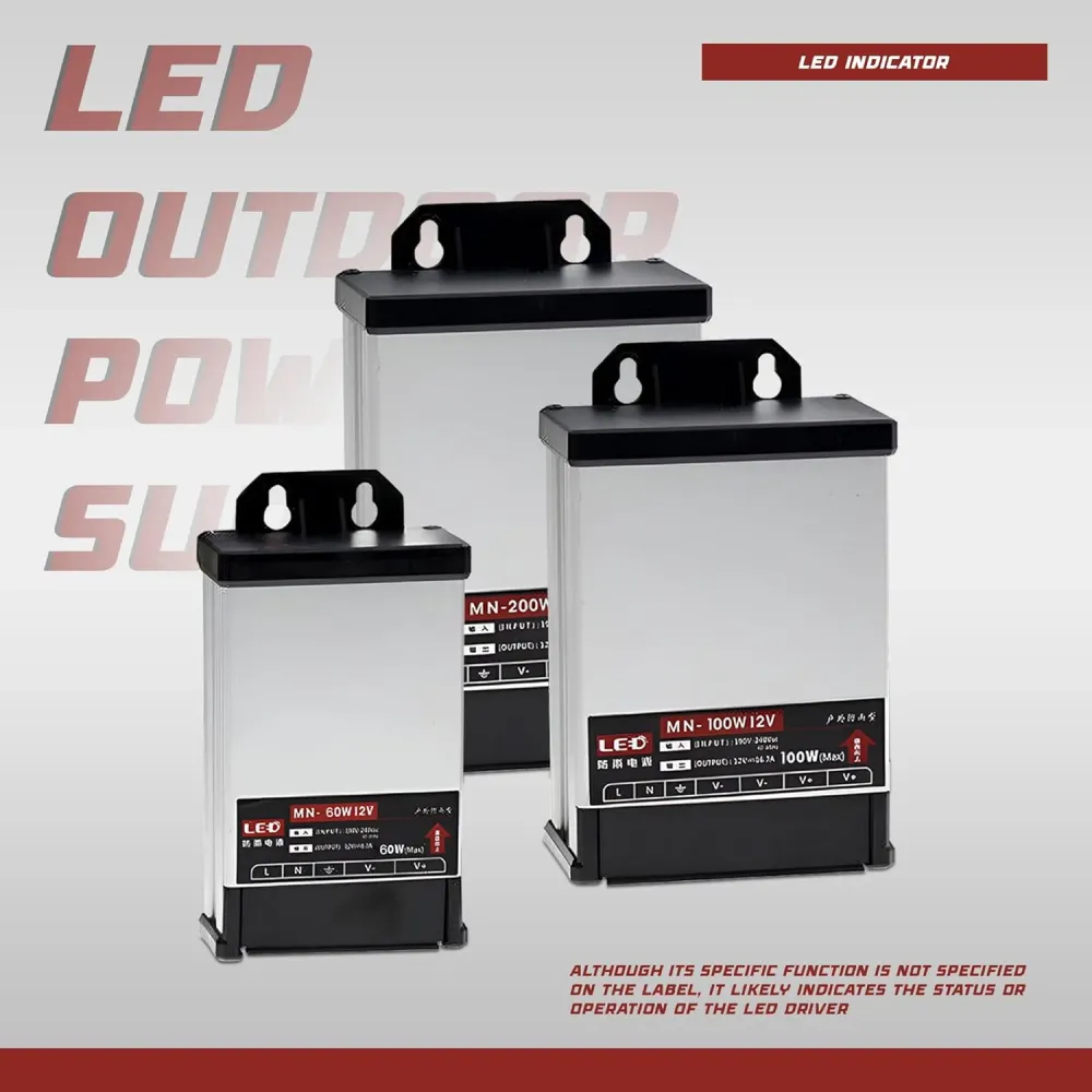 LED Transformateur DC 12V 5A 60W extérieur d'alimentation imperméable ~1848