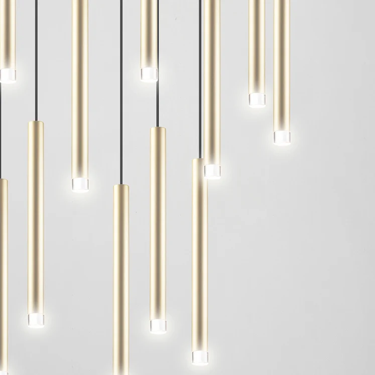 LedsC4 Candle Pendant Ceiling Lamp 15 Lights Chandelier LED Brass 00-6019-27-27