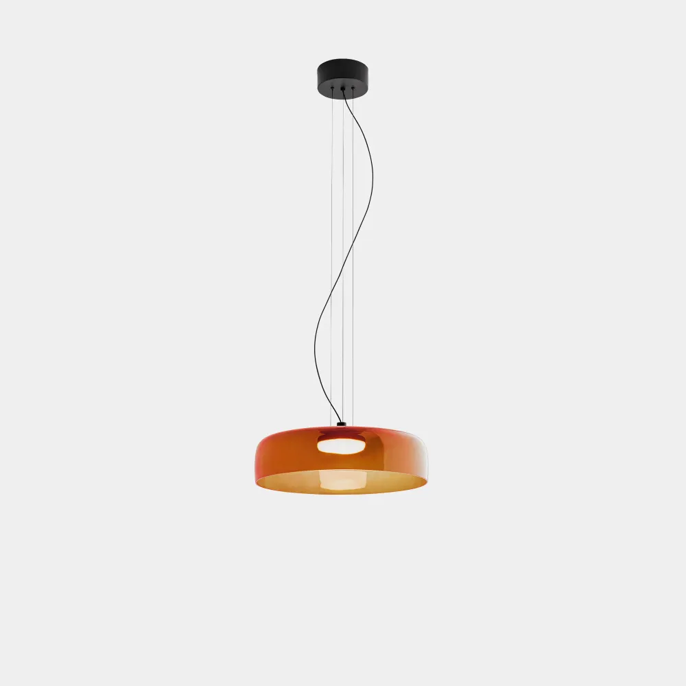LedsC4 Levels 1-light pendant ceiling lamp, Ø42cm, LED 19 DALI-2, black 00-A044-05-15