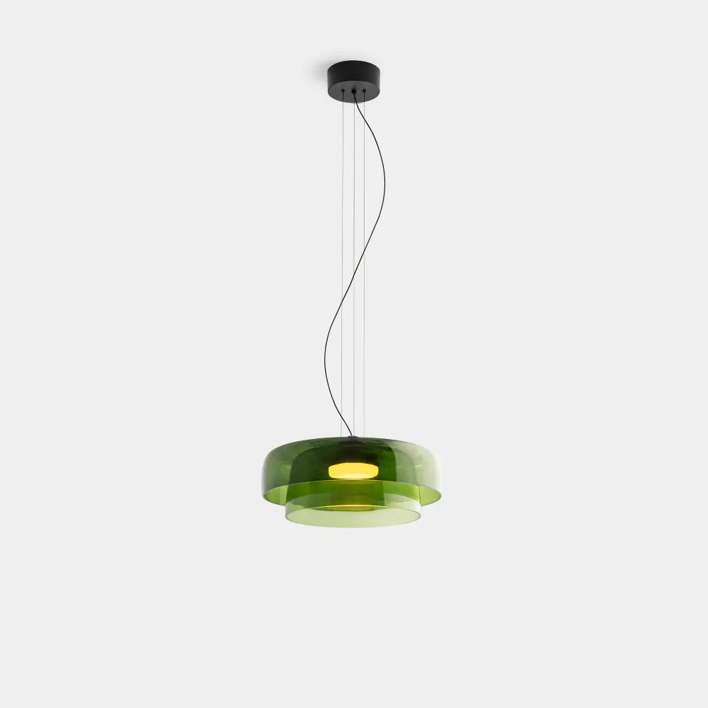LedsC4 Levels 2-light pendant ceiling lamp Ø42cm + Ø32cm LED 19 DALI-2 black 00-A046-05-08