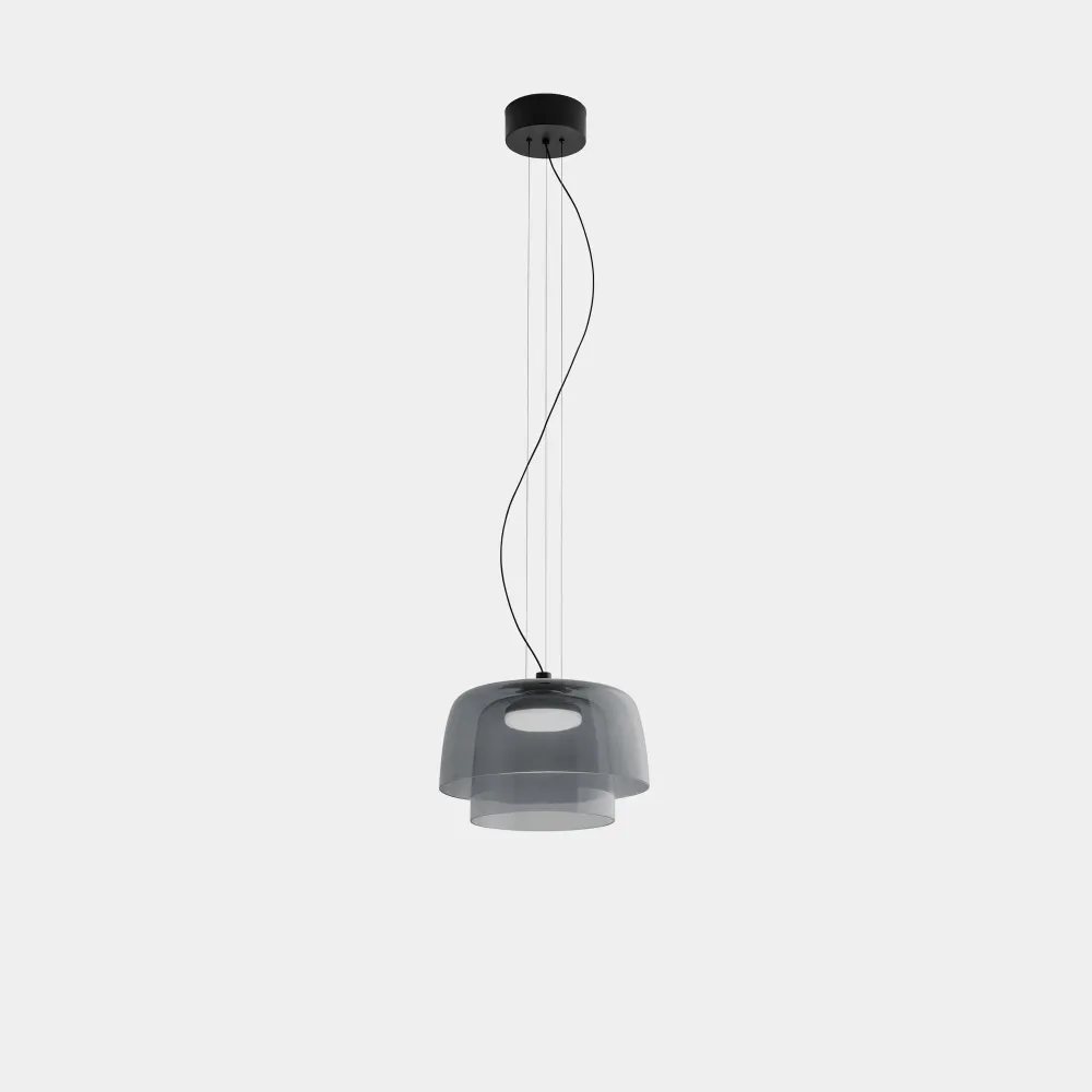 LedsC4 Levels 2-light pendant ceiling lamp Ø32cm + Ø22cm LED 19 DALI-2 black 00-A045-05-12