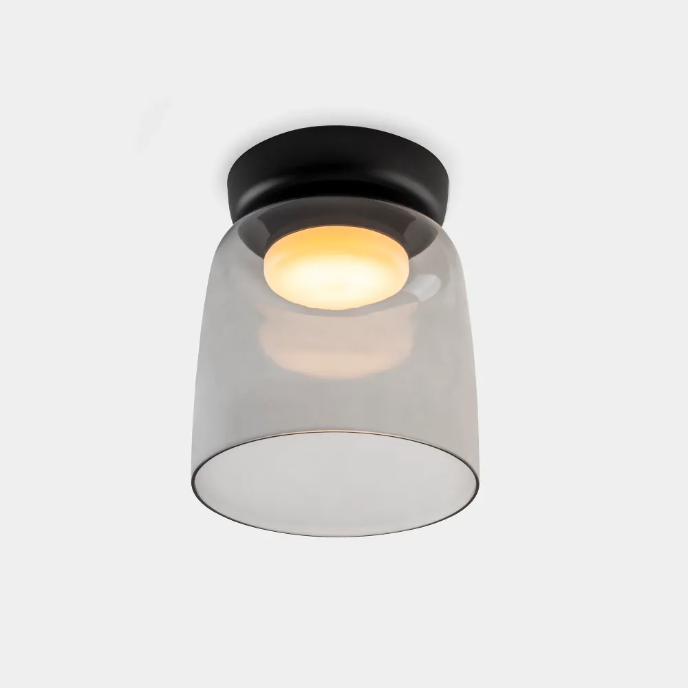 LedsC4 Levels Ceiling Light 1 Light Ø22cm LED 28 DALI-2 Black 15-A137-05-12