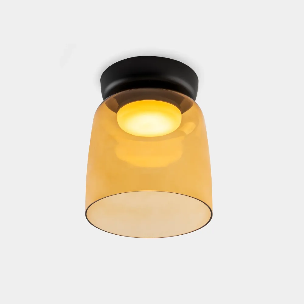 LedsC4 Levels Ceiling Light 1 Light Ø22cm LED 28 Phase Cut Black 15-A131-05-15