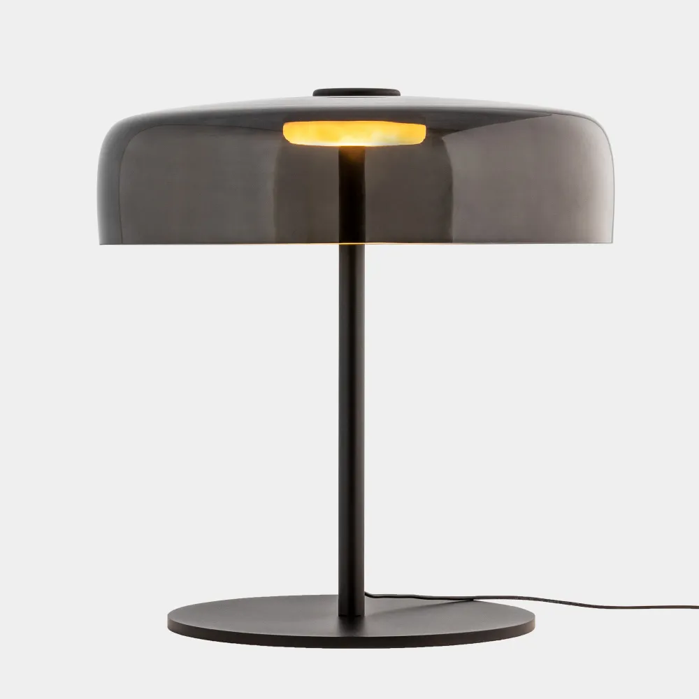 LedsC4 Levels Table Lamp 1 light Ø42cm LED 3 Steps dimmable black 10-A004-05-12