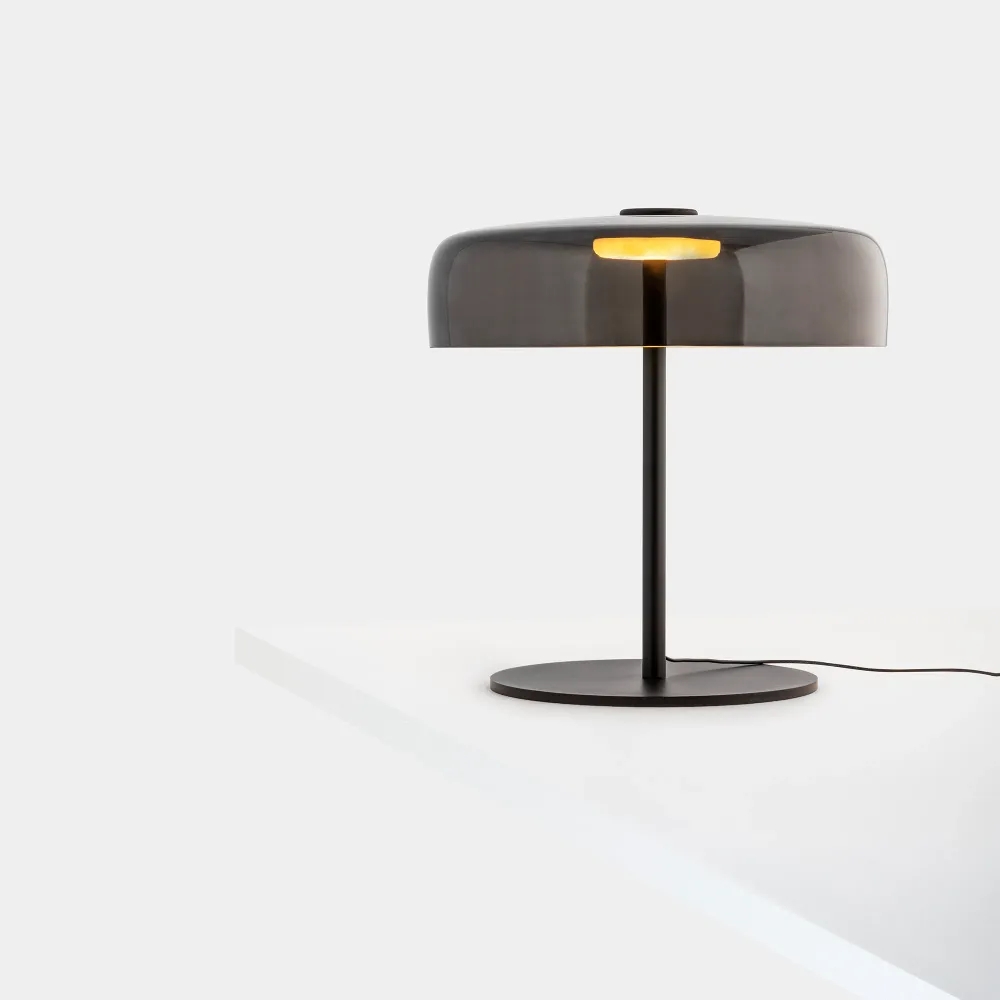 LedsC4 Levels Table Lamp 1 light Ø42cm LED 3 Steps dimmable black 10-A004-05-12