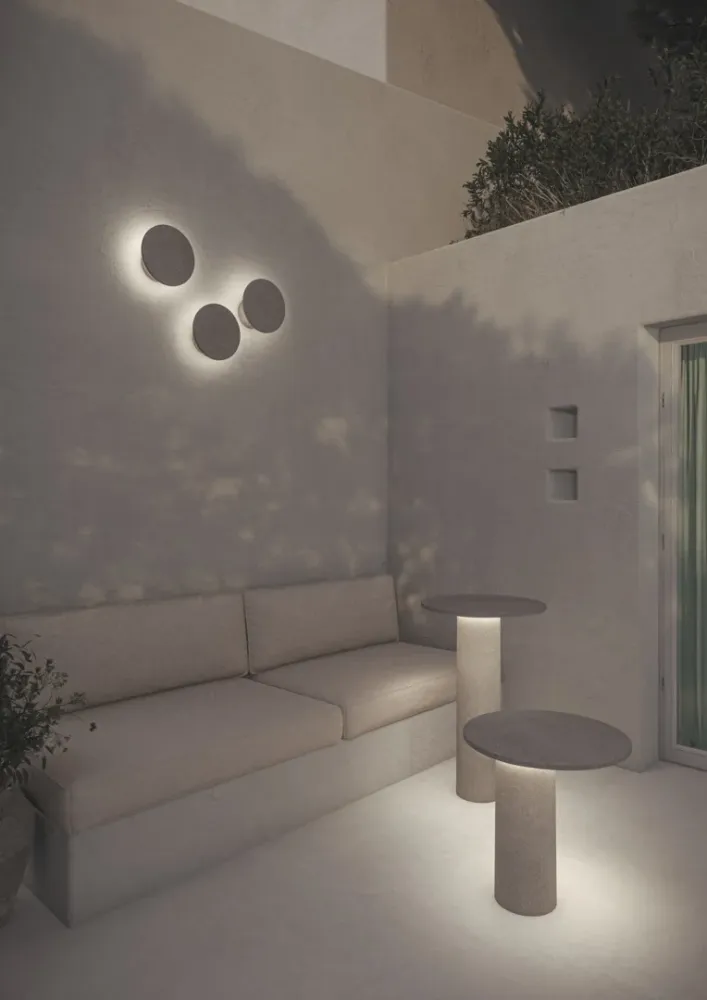 LedsC4 Moal LED warm white cement wall light 05-E087-DC-CL