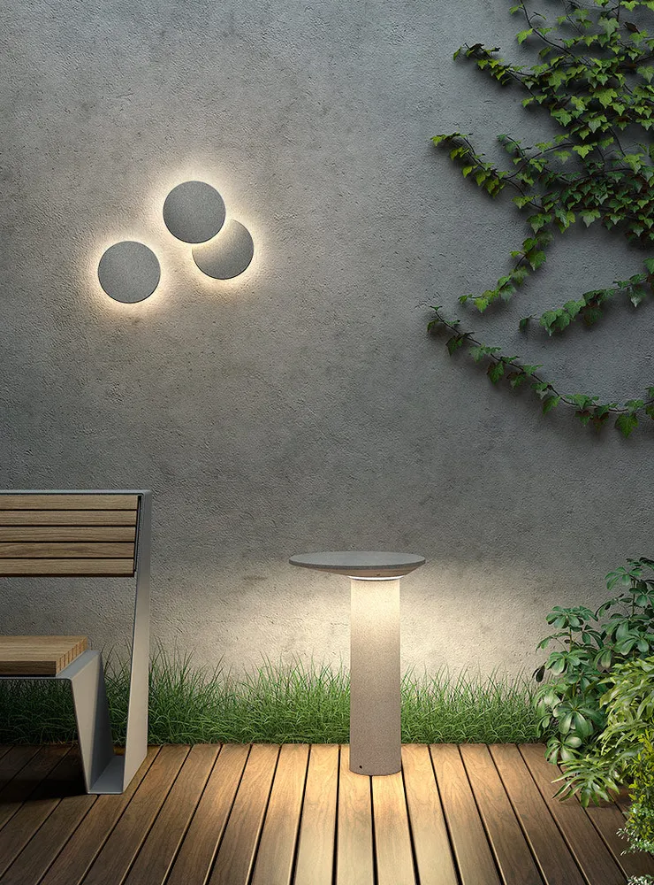 LedsC4 Moal LED warm white cement wall light 05-E087-DC-CL