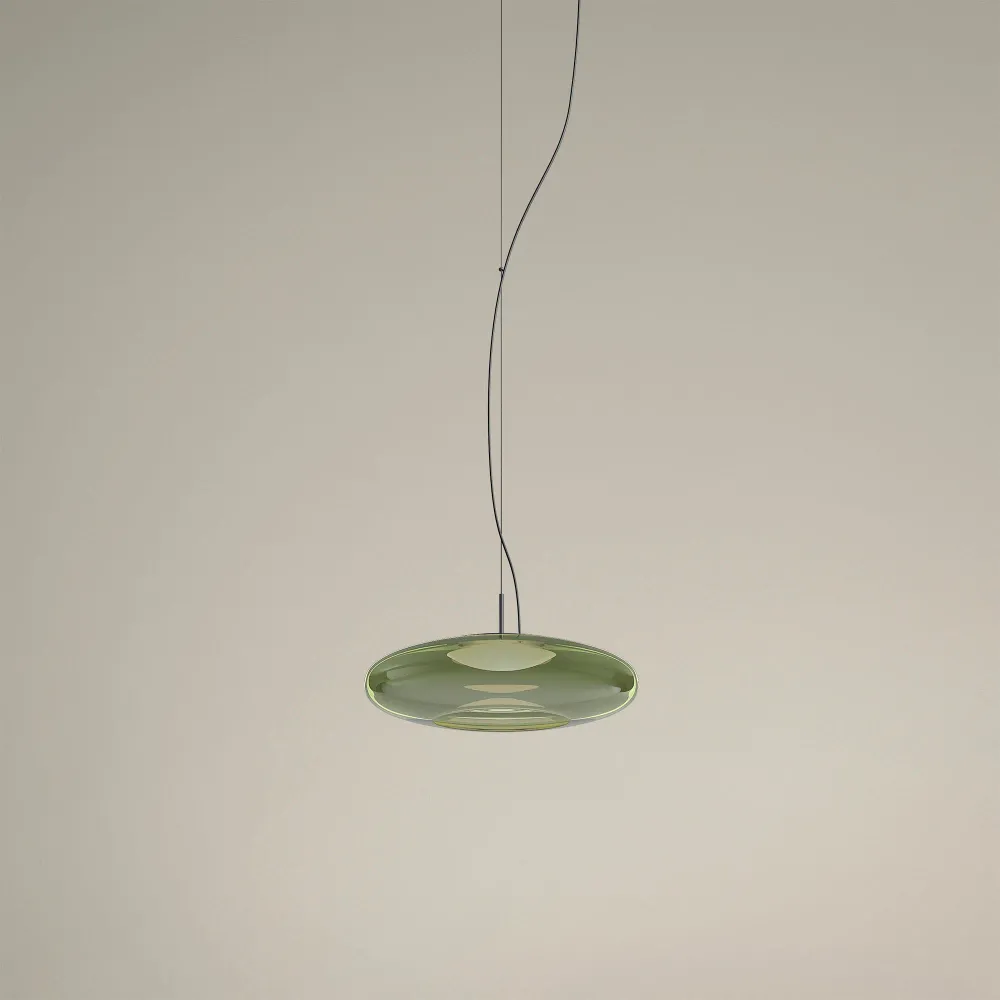 LedsC4 Plat Recessed LED Switch Pendant Ceiling Lamp Green 00-8406-05-08