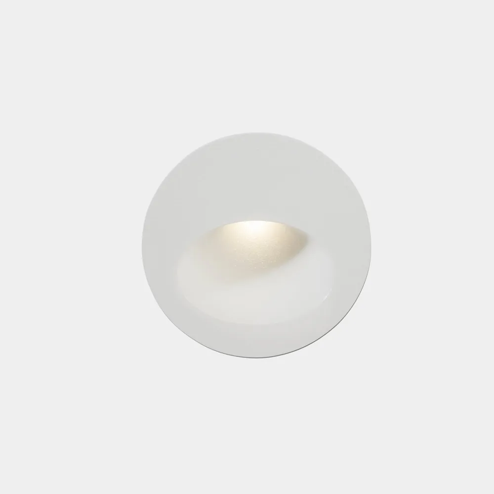 LedsC4 Recessed Wall Light IP66 Bat Round Oval LED 3 3000K White 77Lm 05-E108-14-CL