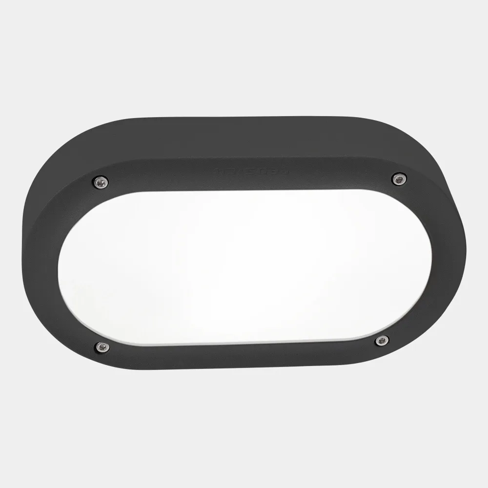 LedsC4 Wall Lamp IP66 Basic Oval LED 8.5 Sw 2700-3200-4000K Urban Gray 793Lm 05-E102-Z5-EH