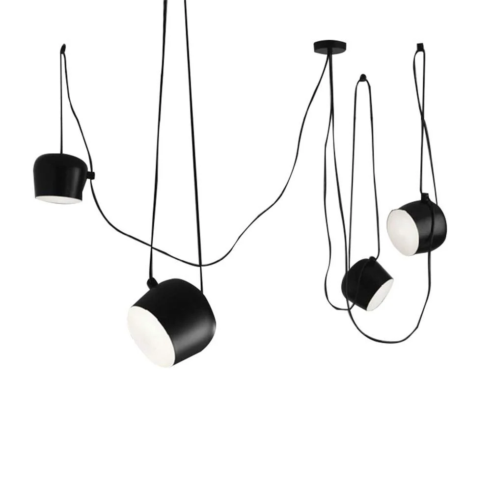 LEIKAS Industrielle en Aluminium Suspension De L'araignée avec Acrylique Noir Blanc LED Suspendu Plafond Lampes Bureau Caf...