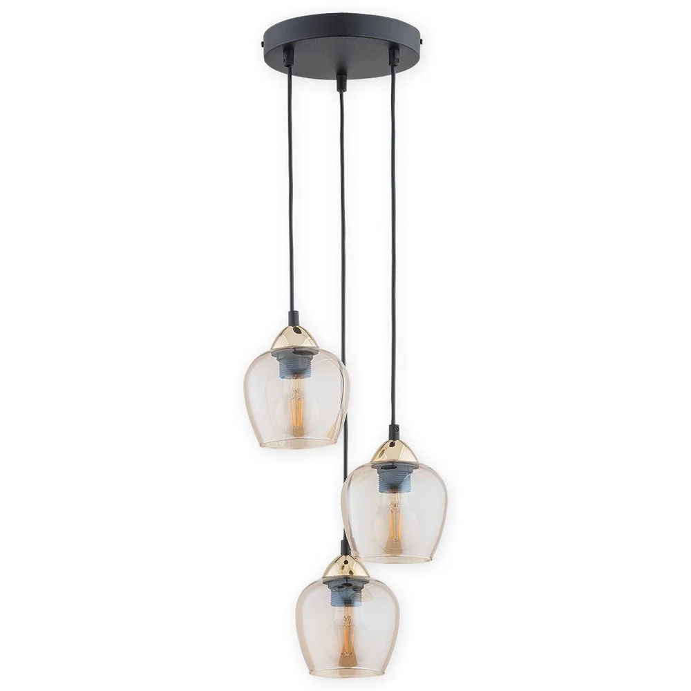 Lampe Pandant Lemir Margo 3xE27 acier Chrome