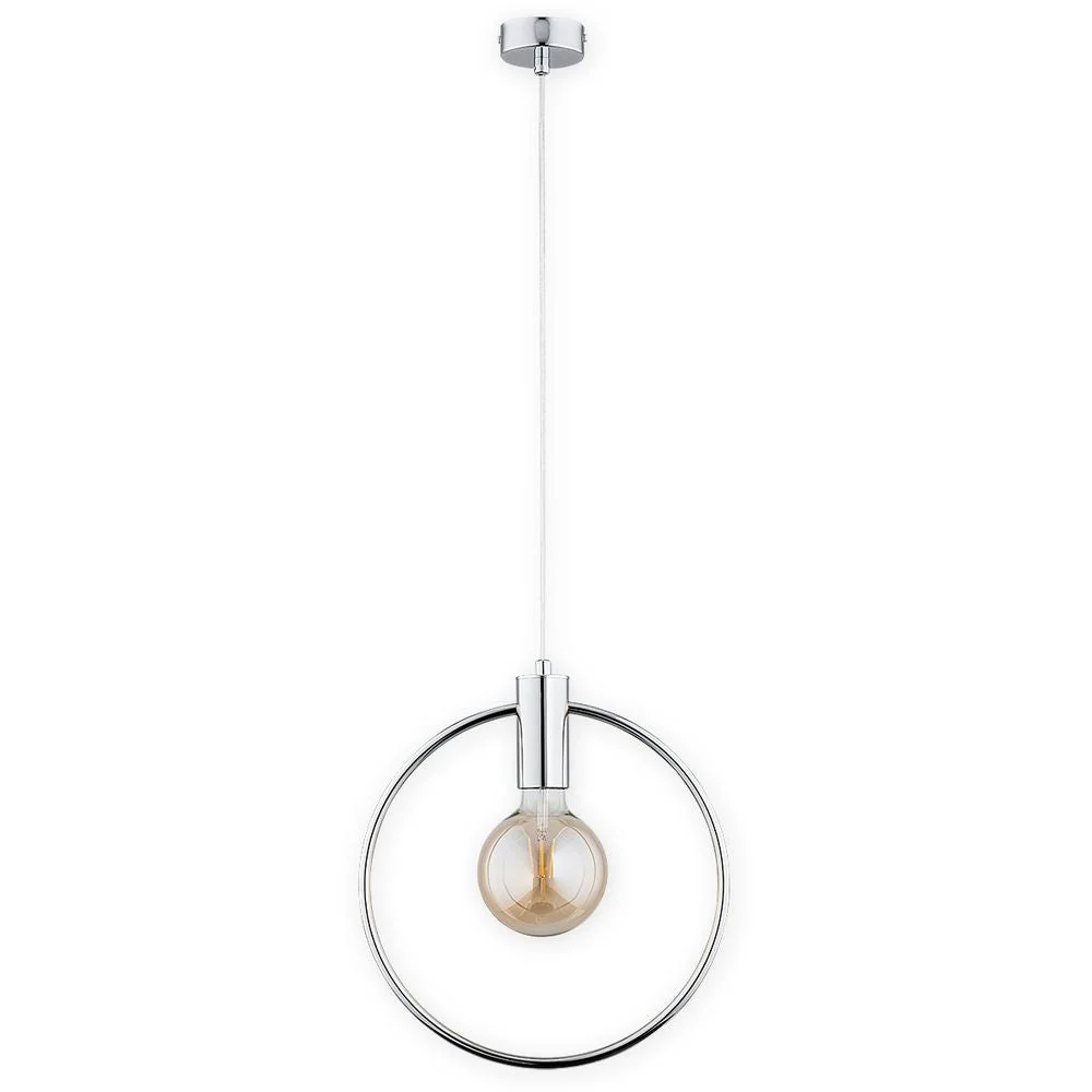 Lampe pandant Lemir Tezor 1xE27 acier Chrome