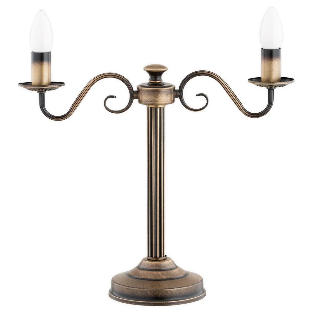 Lampe de table Lemir Velita 2xE14 acier patiné