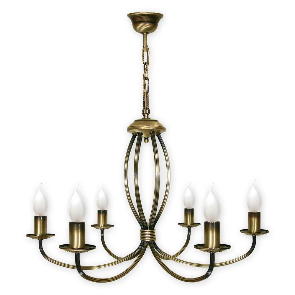 Lustre Lemir Korona 6xE14 acier patiné