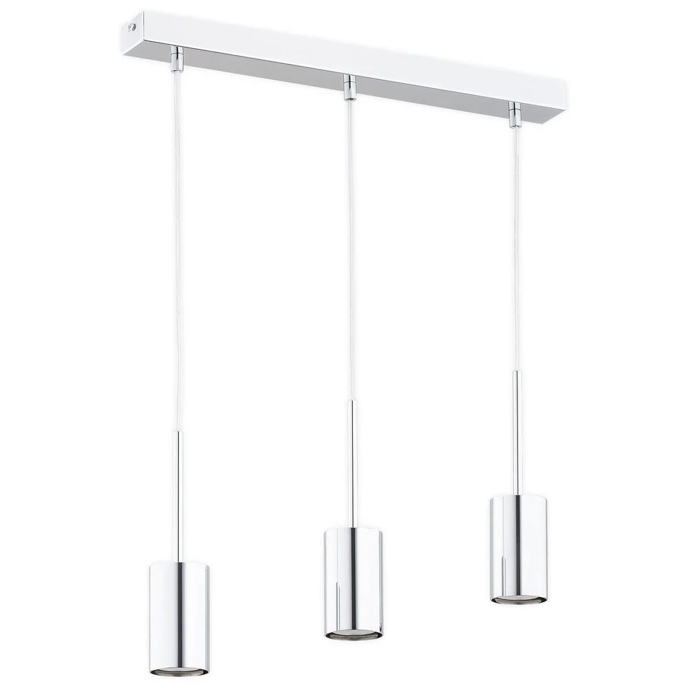 Suspension linéaire Lemir Frigga 3xGU10 acier Chrome