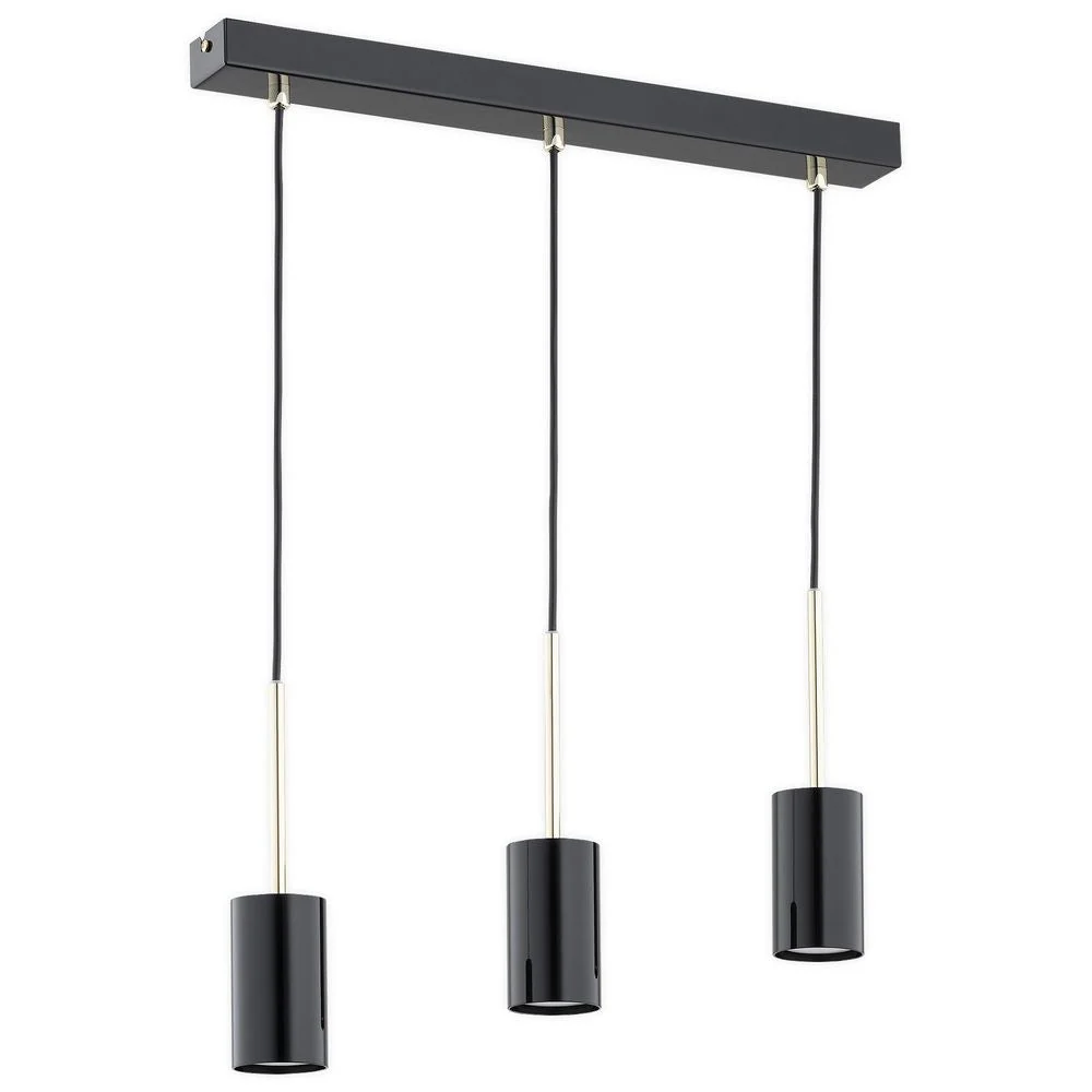 Suspension linéaire Lemir Frigga 3xGU10 acier Chrome