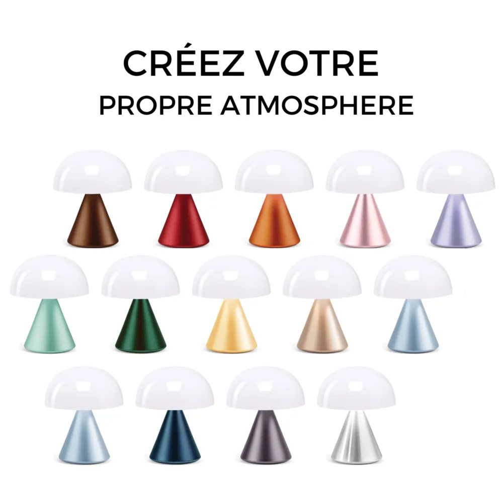 LEXON MINA Mini Lampe Champignon sans fil rechargeable, lampe LED à poser ou de chevet, à variateur d'intensité, jusqu'à 1...