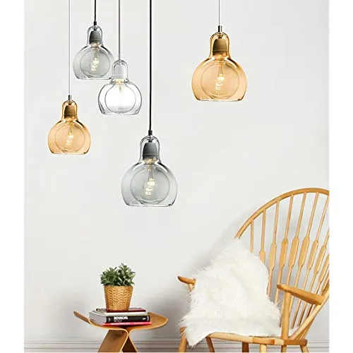 LFsem Moderne Simple Pendentif Lampe En Verre Plafonnier Lampe Fixture Chambre Salle À Manger Bureau Lustre E27 Loft Suspe...