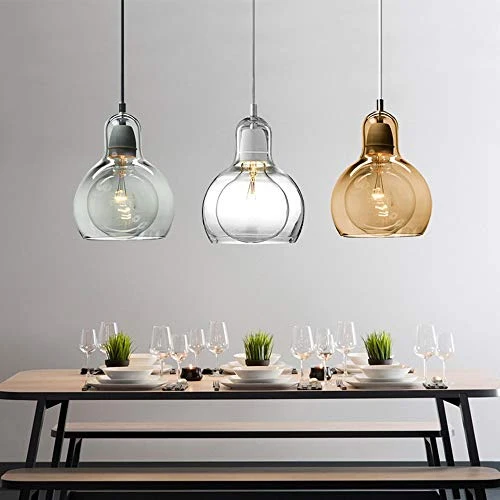 LFsem Moderne Simple Pendentif Lampe En Verre Plafonnier Lampe Fixture Chambre Salle À Manger Bureau Lustre E27 Loft Suspe...