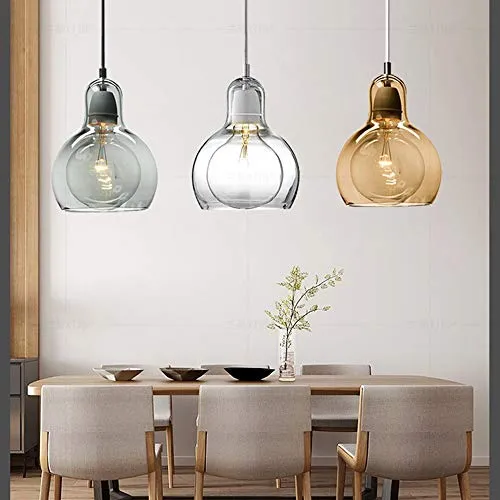 LFsem Moderne Simple Pendentif Lampe En Verre Plafonnier Lampe Fixture Chambre Salle À Manger Bureau Lustre E27 Loft Suspe...