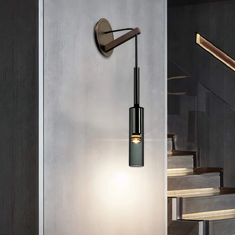 ÉléganceVerre - Lampe Murale Scandinave Fumée