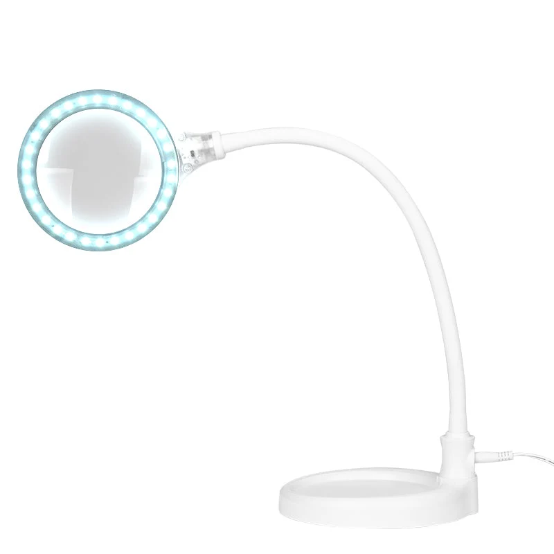 Élégante lampe loupe 2014-2r 30 led smd 5d avec un support et une pince de bureau