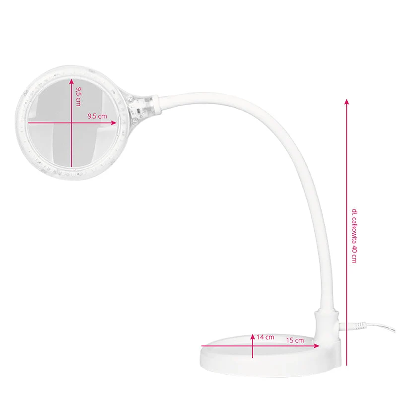 Élégante lampe loupe 2014-2r 30 led smd 5d avec un support et une pince de bureau