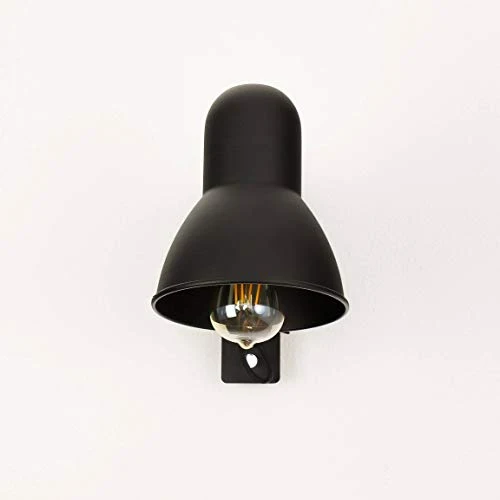 Lampe murale à enfiler Noir uni Métal E27 style loft Liseuse Lampe de Lecture Applique murale Bureau Licht-Erlebnisse