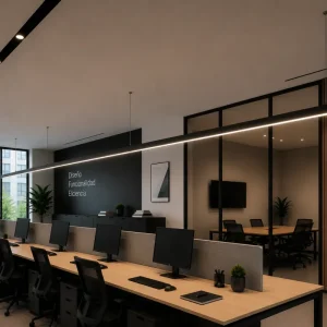 Ligne lumineuse LED connectable 45 W 4 500 lm 180 cm, température de couleur dimmable, driver Lifud, montage en saillie ou...